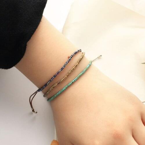 KELITCH Retro Miyuki Round Beaded Bracelet Boho Handmade Thin Rope Bracelets Bangles Women Adjustable Jewelry Gift 2021