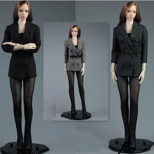 Spot AFS A015 1/6 Womens Slim Long Suit Suit with Steel Bone Covered Female action figure Body