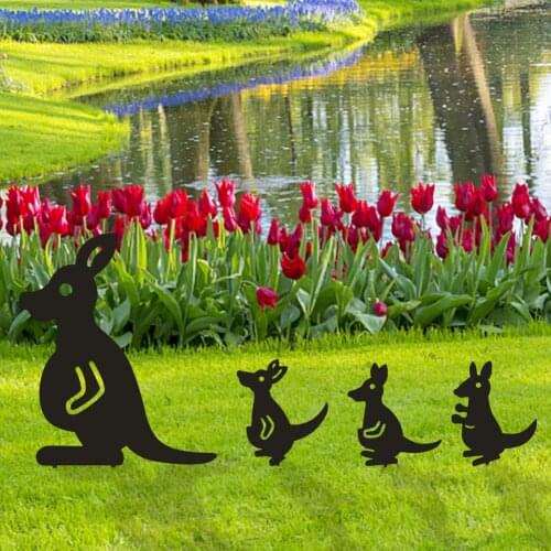 1PCS Kangaroo Yard Art Garden Statues Backyard Lawn Stakes Kangaroo Family Yard Decor Gift Outdoor Garden Decoration Ornaments