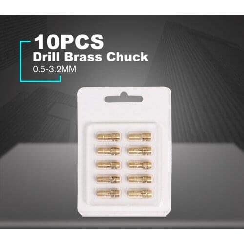 10PCS 0.5-3.2mm Mini Drill Brass Collet Chuck Set Grinding Chuck For Electric Grinding Accessories Rotary Tool