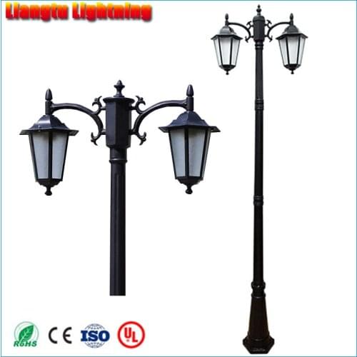 3 meter landscape road light lawn lamp with pillar rod waterproof with 2 heads 2 lights road lamp outdoor street light