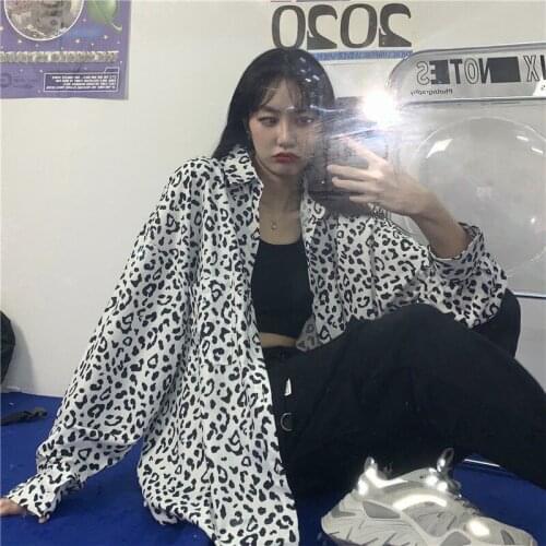 Blouse Women Autumn Retro Loose Leopard Print Long Sleeve Shirt Blusas Mujer De Moda