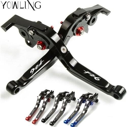 For YAMAHA FZ6 Fazer 2004 2005 2006 2007 2008 2009 2010 Motorcycle Adjustable Folding Extendable Brake Clutch Lever logo FZ6
