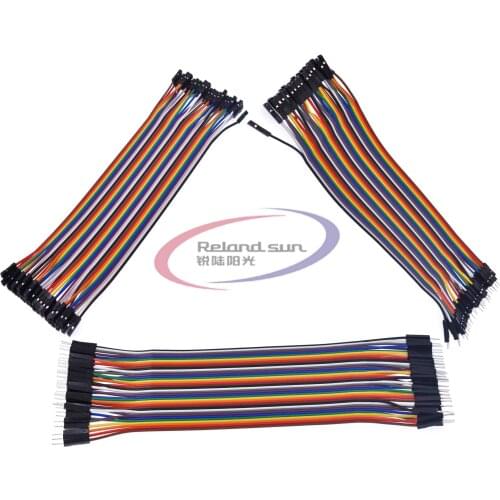 Dupont line 120pcs 40P 10cm Male to male, Female to male, and Female to female Dupont Cable Connector Breadboard Jumper Wires