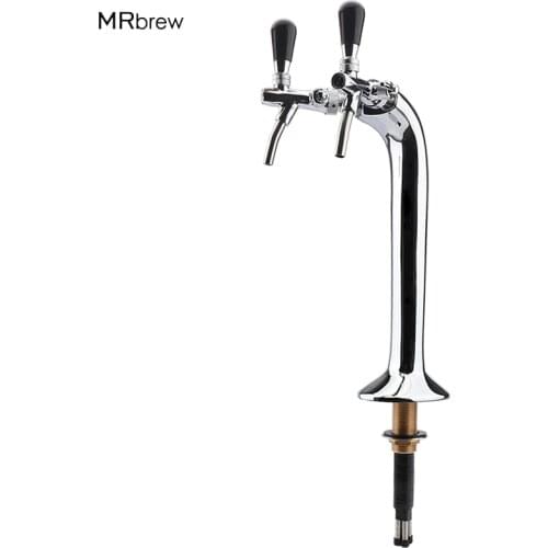 Chrome Plated Brass Double Faucet Snake Font, Cobra Double Tap Flooded Font, for European Flow Control Type Tap