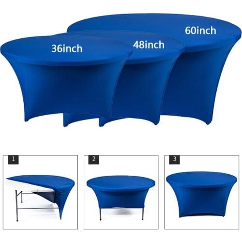 Stretch Round Tablecloth Cocktail Spandex Cover High Stretch Wedding Hotel Birthday Table Cover Buffet Tablecloth Decor