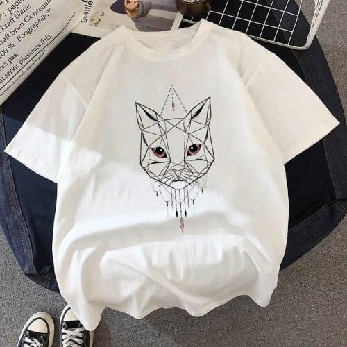 Geometric Fox Print Women tshirt Casual Funny t shirt Gift Lady Yong Girl Top Tee Harajuku T Shirt Womens Kawaii T-shirt