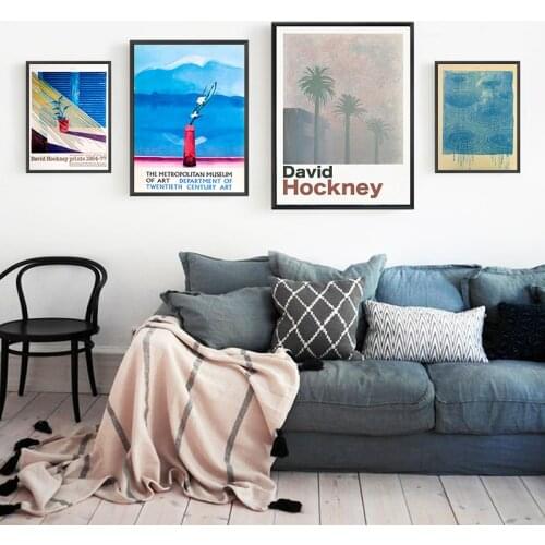 David Hockney Art Prints Exhibition Vintage Canvas Poster Abstract Artwork Painting Wall Pictures for Living Room Wall Art Decor