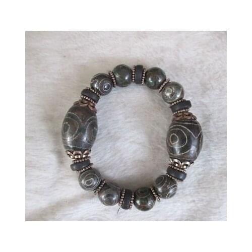 China Tibetan king kong eye floer dzi amulet agate bracelet can scale / 2