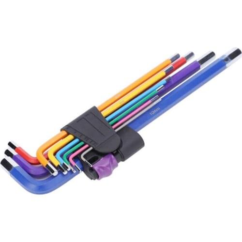 Klucze nasadowe wrench Set Colorful Hex Wrench Set Flat Head L Shape Hex Spanner Steel Long Hand Tools spanner Repair