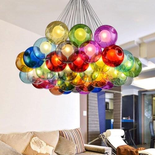 Creative design modern LED color glass chandelier restaurant living room bar LEDG4 ceiling lamp AC110-240V