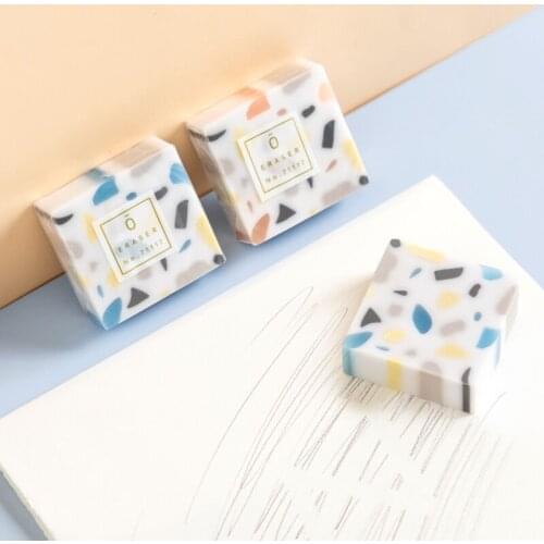 MINKYS 5pcs/lot Cute Fresh Marble Eraser Cleaner For Pencil Kids Study Tools Kawaii School Stationery Gift