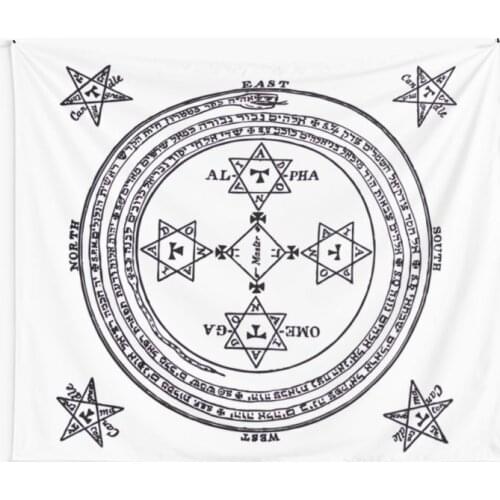 Magical Circle of King Solomon Big Tapestry Wall Hanging White Tapestries Dorm Wall Art Yoga Mat Home Decor Wall Carpet