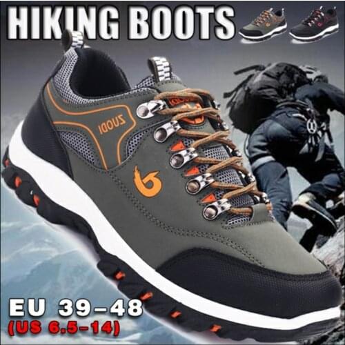 Mens Hiking Shoes Leather Mens Casual Shoes Outdoor Mens Sport Trekking Shoes Waterproof Mens Climbing Athletic Sneakers