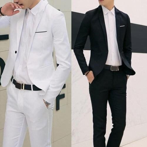 Men Wedding Suit set 1set Male Blazers Slim Fits Suit For Men Costume Business Formal Classic Black costume