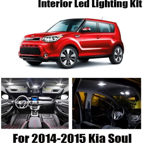 9x Canbus Error Free LED Interior Light Kit Package for 2014-2015 Kia Soul Car Accessories Map Dome Trunk License Light