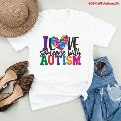 New T Shirt Autism Seeing The World Differently Women Kawaii Summer Tops Graphic Tees Femme Funny Oversize Tshirt Female