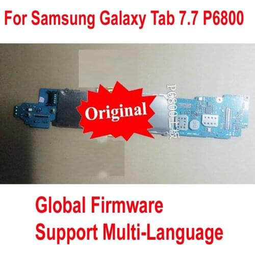 Global Firmware Original Motherboard for Samsung Galaxy Tab 7.7 P6800 Mainboard 3G&WIFI Logic Board Circuits Card Fee Flex Cable