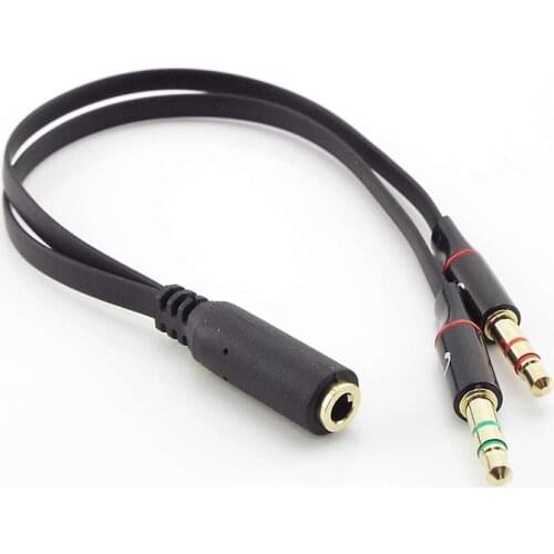 3.5mm Earphone Adapter Headphone Y Splitter Audio Female To 2 Male Jack 3.5 Mic Splitter Headset To Laptop PC Adapter Aux Cable