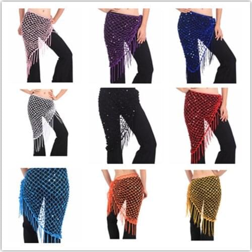 2018 Women Cheap Polyester Triangle Belt Belly Dance Hip Scarves Belly Dancing Waist Belts on Sale