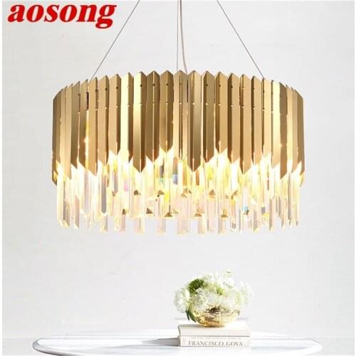 AOSONG Pendant Light Postmodern Luxury Gold LED Lamp Fixture Decorative For Home Dining Living Room