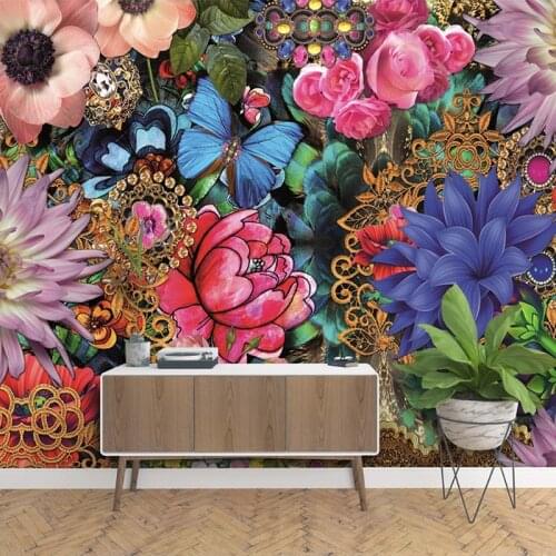 Custom 3D Photo Wallpaper Modern Art Mural Flowers Butterfly Living Room Bedroom Dining Room Background Wall Painting Home Decor