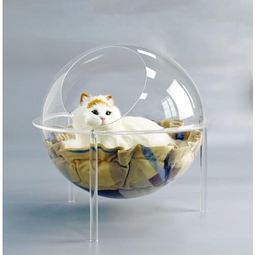 Cat pet nest space capsule cat nest spherical transparent dog nest dog house cat house cat house pet sleeping nest mat