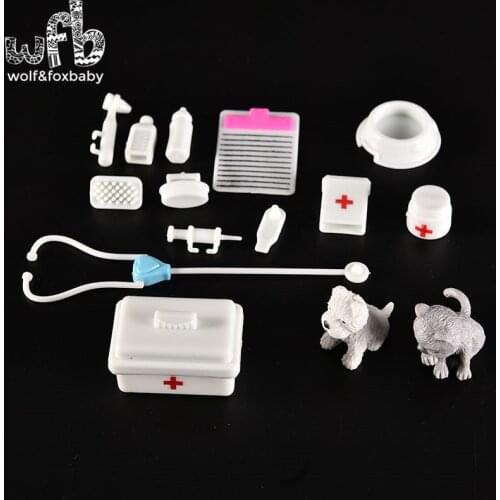 Retail 1set Fashion For Doll Toy medical Box kit Doll Pet Dog Cat Accessories Best Gift