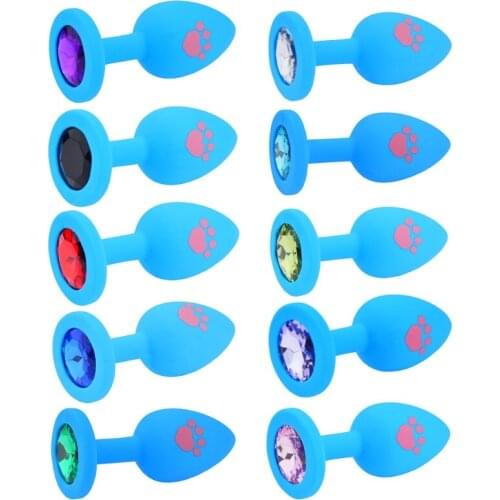 Cute Cat Paw Butt Plug Silicone Waterproof Women Manual Stimulation Adult Masturbating Sex Toy for Lesbian Couples Pleasure