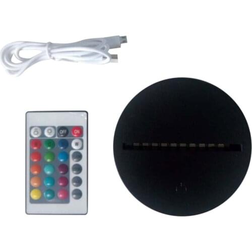 3D Led Durable Lamp Night Light Base Abs Acrylic Portable And Lightweight Remote Control Type Light Base Lighting Accessories