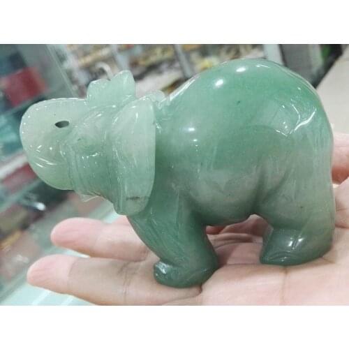 Hand-carved natural Dongling jade elephant ornaments