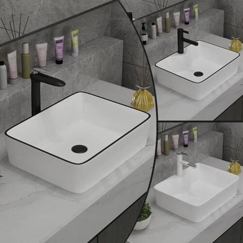 Above Counter Basin Small Size Wash Basin Mini Nordic Home Square Wash Basin Balcony Bathroom Small Wash Basin 40X30 48X37cm