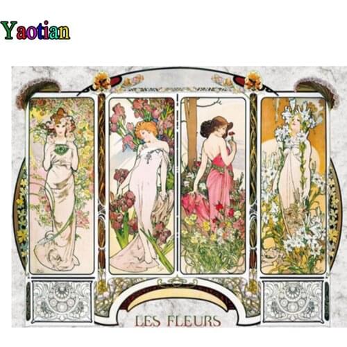 Alphonse Mucha Retro Woman art DIY 5D Diamond Painting Handmade Gift Diamond Cross stitch Set Diamond Mosaic Embroidery Decor