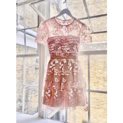 2021 new arrive summer Womens pink flower sequin Dress