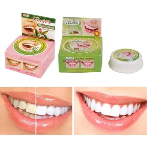 1Pc Color toothpaste Tooth Whitening Toothpaste Remove Stain Antibacterial Allergic Natural Herbal Clove Thailand Toothpaste