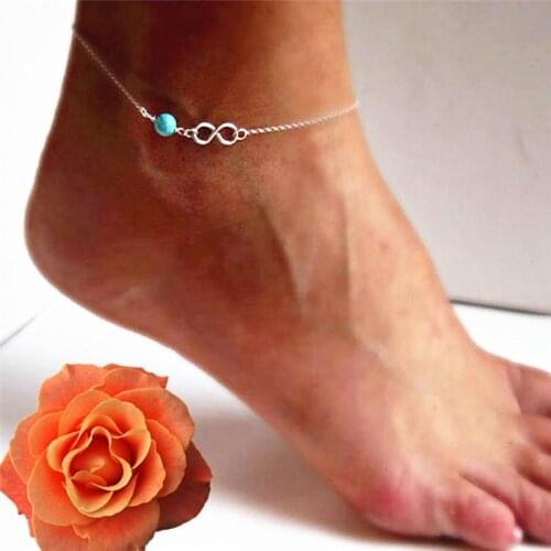 1PC Fashion Bohemian Bead Infinity Charm Chain Anklet Bracelet Barefoot Jewelry Summer