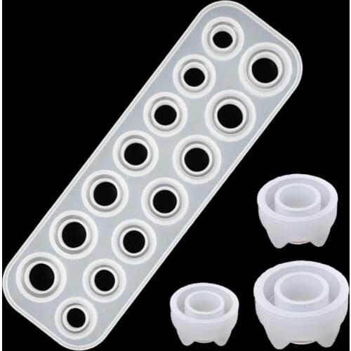 17 Cavities Rings Epoxy Resin Mold DIY Necklace Pendant Earrings Silicone Mould