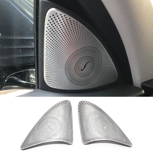 Car-styling Door Stereo Speaker decoration decals auto Tweeter trim strips covers 2pcs For Mercedes Benz New E class W213 16-17