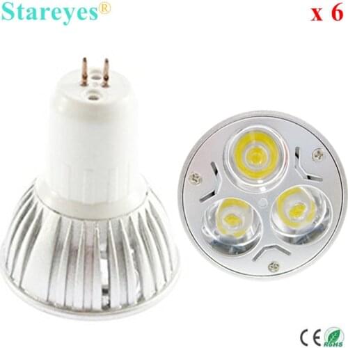 Free shipping 6 pcs Dimmable 3W GU5.3 E14 GU10 E27 MR16 B22 LED Downlight Spotlight lamp droplight bulb Lighting light