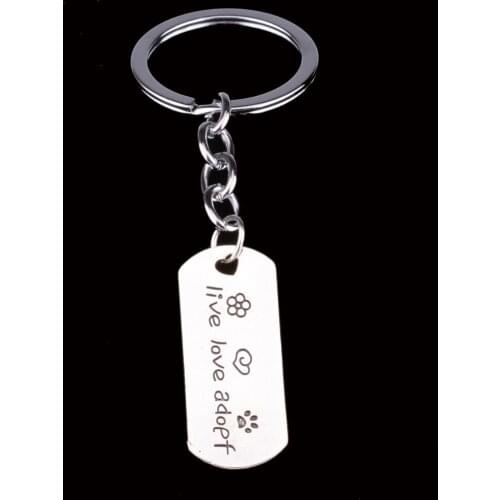 Bespmosp Heart Paw Pet Dog Tag Footprint Flower Live Love Key Chains Ring Fob Friend BFF Keyring Keychain Family Charm Women Men