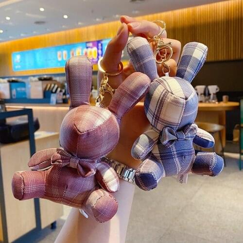 Cartoon Cute JK Bunny Keychain FashionCar Pendant Keyring Creative Women Girlsfirends Bag Pendant Key Chains Gifts