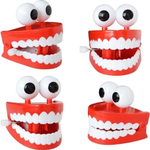 Chain With Eyes Teeth Jumping Tooth Clock Toy Jumped Creative Funny Teeth Juguetes New Fun Unisex Baby Children Gift CL5647