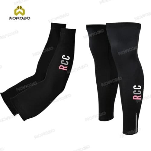 Pro Team RCC Black Leg Warmers UV Protection Cycling Arm Warmer Breathable Bicycle Running Racing MTB Bike Leg Sleeve