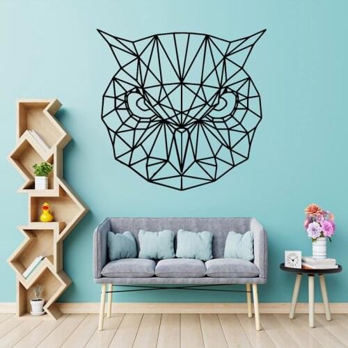 Geometric Animals Wall Stickers Owl Vinyl Decal Kids Room Decoration Abstract Home Decor Removable Wall Decor