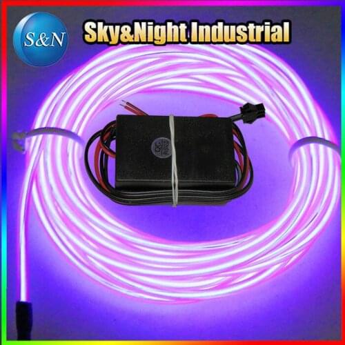 Flexible Neon EL Wire (PURPLE-10M)+12V Inverter with Free shipping