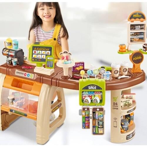 Play House Large Simulation Supermarket Shopping Center Cash Register Toy Shopping Cart Childrens Toy