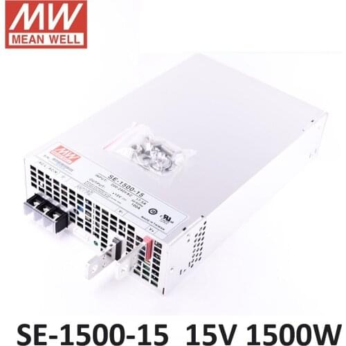Original Meanwell 1500W 100A 15V Power Supply SE-1500-15 AC 220V to DC 15V PSU MEAN WELL switch mode Power Supply 15V 100A UL