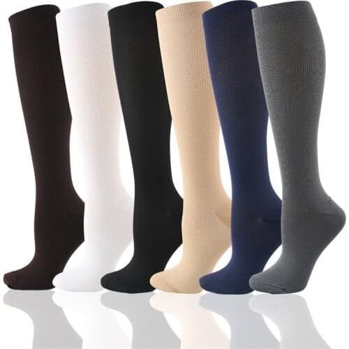 Compression Stockings Blood Circulation Promotion Slimming Compression Socks Anti-Fatigue Comfortable Solid Color Socks