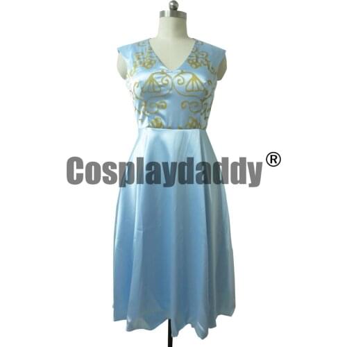 Margaery Tyrell Girls Halloween Cosplay Costume Women Blue Dress Outfit