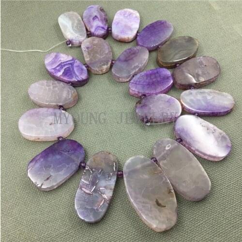 MY1231 Oval Polished Dragon Veins Agates slice Pendant beads For Necklace Jewelry